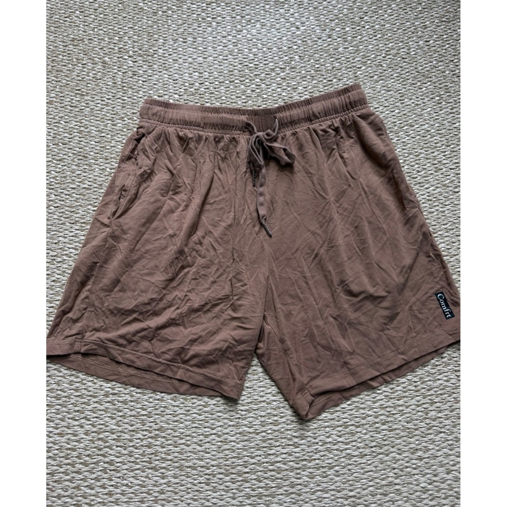 Comfrt Brown‎ Lounge Shorts Elastic Drawstring Waist Pockets Size Large